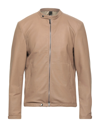 Vintage De Luxe Man Jacket Light Brown Size 42 Soft Leather In Beige
