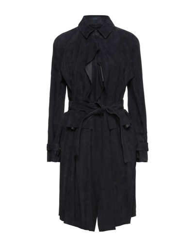 Emporio Armani Overcoats In Black