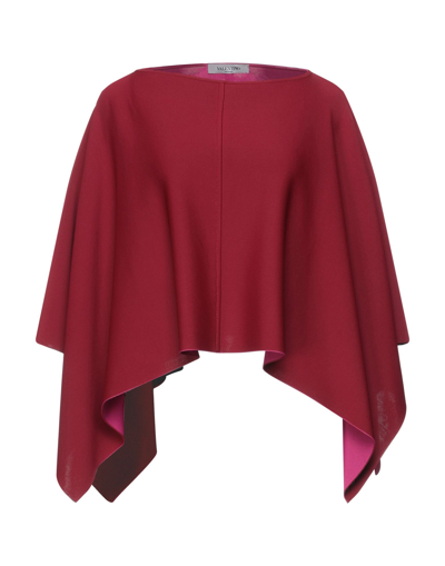 Valentino Garavani Woman Capes & Ponchos Burgundy Size S Viscose In Red