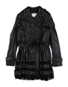 PHILIPP PLEIN PHILIPP PLEIN TODDLER GIRL OVERCOAT & TRENCH COAT BLACK SIZE 6 LAMBSKIN, NYLON, ELASTANE,16070480UW 2