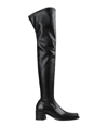 E8 BY MIISTA E8 BY MIISTA WOMAN KNEE BOOTS BLACK SIZE 7.5 SOFT LEATHER, TEXTILE FIBERS,17130213IW 9