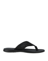Emporio Armani Toe Strap Sandals In Black