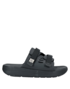 Suicoke Webbing-trimmed Rubber Slides In Black