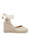 Castaã±er Castañer Woman Espadrilles Beige Size 10 Textile Fibers