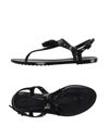 Tod's Toe Strap Sandals In Black