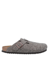 Birkenstock Wool Boston Sandals In Light Brown