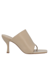 Gia Couture Toe Strap Sandals In Light Brown