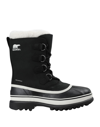 Sorel Stivali Caribou In Pelle Nera Donna In Black