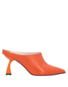Ncub Woman Mules & Clogs Orange Size 7 Soft Leather In Orange