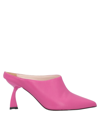 Ncub Woman Mules & Clogs Fuchsia Size 7 Textile Fibers In Pink