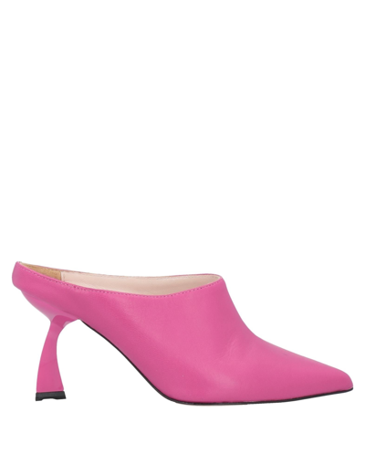Ncub Woman Mules & Clogs Fuchsia Size 7 Textile Fibers In Pink