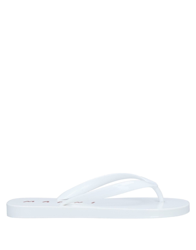 Marni Toe Strap Sandals In White
