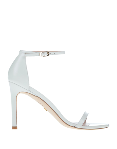 STUART WEITZMAN STUART WEITZMAN WOMAN SANDALS WHITE SIZE 7.5 CALFSKIN,17127417VX 17