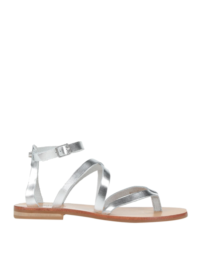 Twinset Toe Strap Sandals In Silver