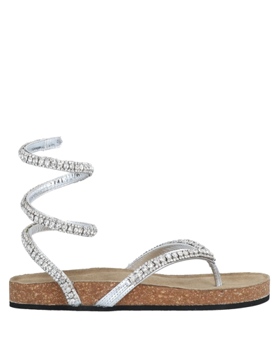 Strategia Toe Strap Sandals In Silver