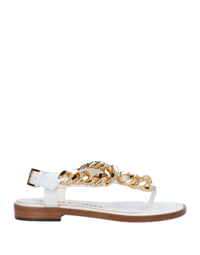 Tom Ford Toe Strap Sandals In White