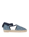 PINKO PINKO WOMAN ESPADRILLES BLUE SIZE 8 TEXTILE FIBERS,17129650JR 7