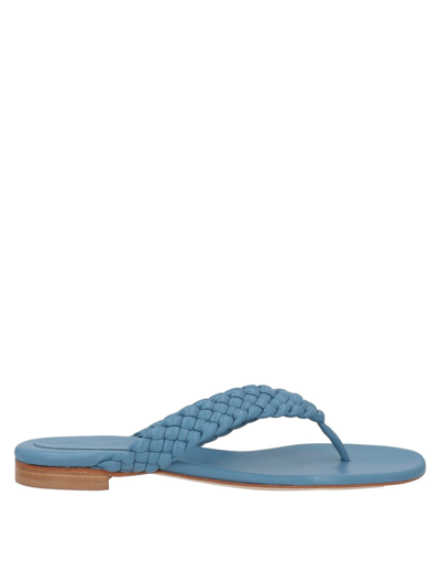 Anna F Toe Strap Sandals In Blue