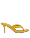 Gianvito Rossi Tropea Braided Leather Thong Sandals In Yellow