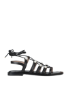 Stuart Weitzman Goldie Sandals In Black