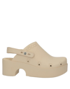 Xocoi Logo-embossed Slingback Platform Clogs In Beige