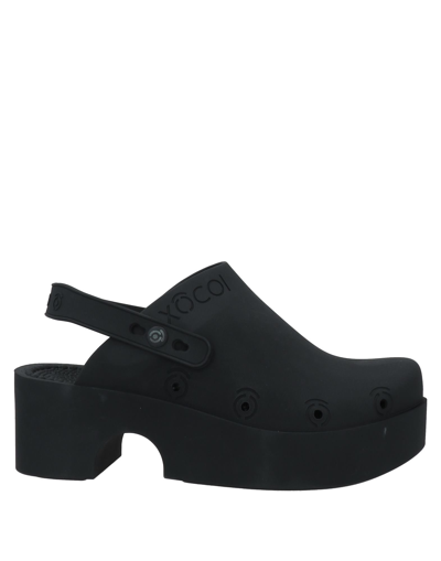 Xocoi Rubber Sandals In Black