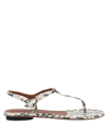 L'autre Chose Toe Strap Sandals In White