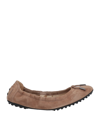 TOD'S TOD'S WOMAN BALLET FLATS LIGHT BROWN SIZE 5 SOFT LEATHER,11311124BI 7