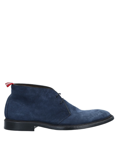 Green George Ankle Boots In Dark Blue