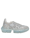 JIMMY CHOO JIMMY CHOO WOMAN SNEAKERS SILVER SIZE 7.5 TEXTILE FIBERS, SOFT LEATHER, CRYSTAL,17135440TX 4