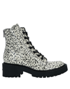 Kenzo 50mm Snake Printed Leather Combat Boots In White