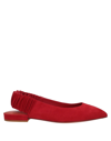 Santoni Ballet Flats In Red