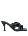Ash Woman Sandals Black Size 6 Soft Leather In Black
