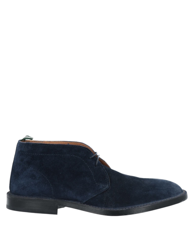 Green George Ankle Boots In Blue