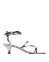 Paris Texas Toe Strap Sandals In Steel Grey