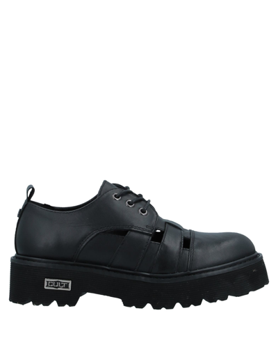 Cult Woman Lace-up Shoes Black Size 8 Soft Leather