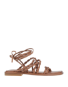 Stuart Weitzman Braided-strap Leather Sandals In Beige