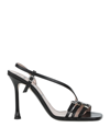 NDEGREE21 WOMAN SANDALS BLACK SIZE 7 CALFSKIN,17131093TS 6