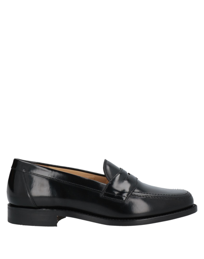 Loake Imperial Strap Leather Loafers In Black