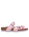 Birkenstock Glittered Faux Leather Sandals In Pink