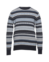Barbour Patterned Intarsia-knit Jumper In Blue