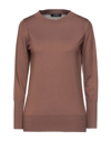 Alpha Studio Sweaters In Brown