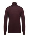 Vneck Turtlenecks In Maroon