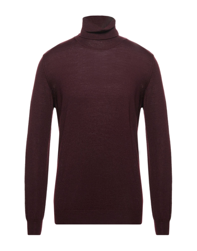 Vneck Turtlenecks In Maroon