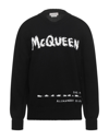 Alexander Mcqueen Mcqueen Graffiti Intarsia Cotton Sweater In Black