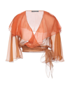 Alberta Ferretti Wrap Cardigans In Tan
