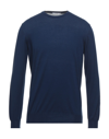 Kangra Cashmere Kangra Man Sweater Azure Size 48 Cotton In Blue