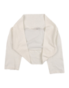 Miss Grant Kids' Wrap Cardigans In Ivory