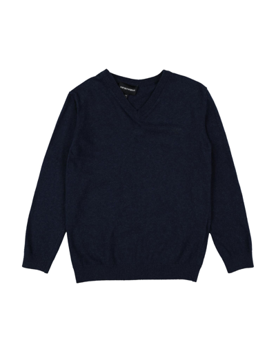 Emporio Armani Kids' Sweaters In Dark Blue