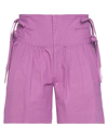Isabel Marant Étoile Woman Shorts & Bermuda Shorts Light Purple Size 8 Cotton